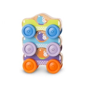 Melissa and Doug дървени коли с животно 3бр. - Комплект 